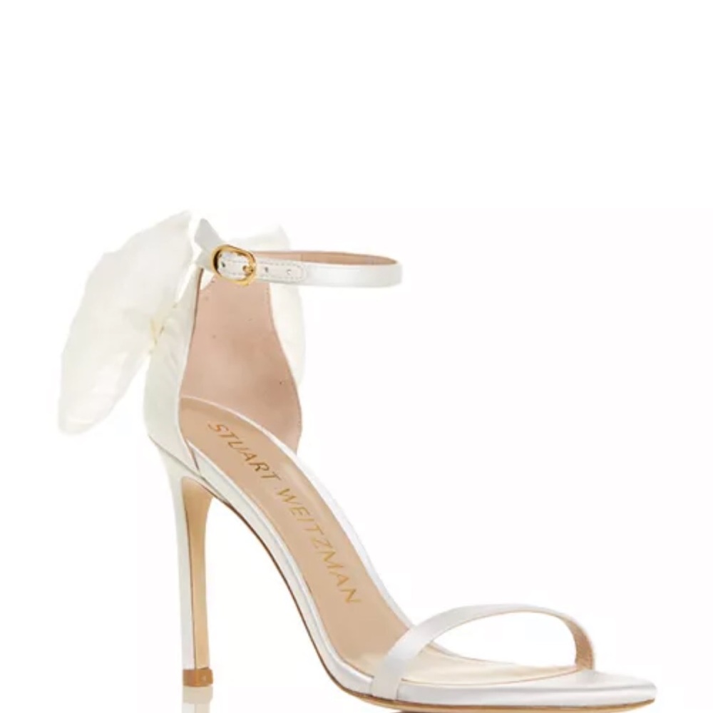 Stuart Weitzman Nudistsong Mesh Bow High Heel Sandals